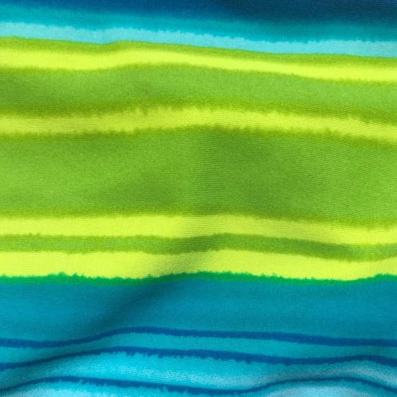Islander Blue/Yellow/Green Multi Stripe Swim Swimming Swimwear Bikini Top beach - Picture 3 of 6